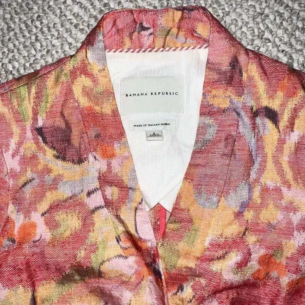 Banana Republic Floral Watercolor Blazer Jacket - Sz 2